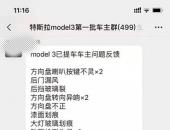 特斯拉Model 3交付不到半个月 车主群因质量问题炸窝