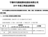 宁德时代预计前三季度净利润同比增长30%-50%