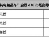 源自雷诺-日产电动平台，东风启辰e30上市售6.18万-7.48万元