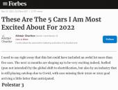 福布斯评极星3为2022年最期待新车，重新定义电动化时代SUV造型