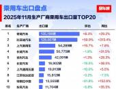 11月比亚迪乘用车出口同比激增313.4%，全球多市场夺冠